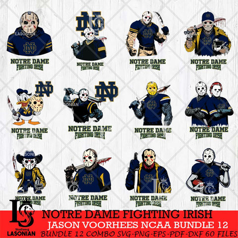 Notre Dame Fighting Irish Jason Voorhees NCAA Bundle 12 SVG Svg Eps Dxf Png File, Digital Download