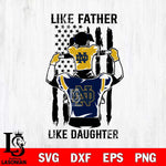 Notre Dame Fighting Irish Like Father Like Daughter Svg Eps Dxf Png File, Digital Download, Instant Download