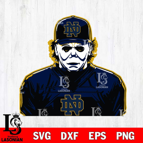 Notre Dame Fighting Irish Michael Myers Horror Halloween Svg Eps Dxf Png File, NCAA svg, Digital Download, Instant Download