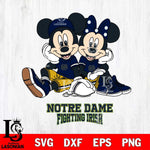 Notre Dame Fighting Irish Mickey Minnie Mouse Football Sit Svg Eps Dxf Png File, NCAA svg , File Cut , Digital Download , Instant Download, Cut Svg Files