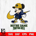 Notre Dame Fighting Irish Mickey Mouse NIKE, Svg Eps Dxf Png File, Digital Download