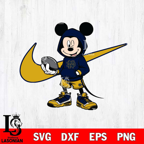 Notre Dame Fighting Irish Mickey Wearing Hoodie Sport Svg Eps Dxf Png File, NCAA svg, Digital Download, Instant Download