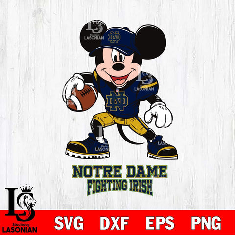 Notre Dame Fighting Irish Mikey Mouse Disney, Svg Eps Dxf Png File, Digital Download
