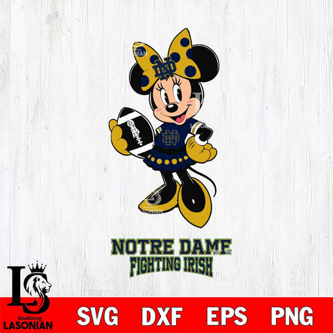 Notre Dame Fighting Irish Minnie Mouse, Svg Eps Dxf Png File, Digital Download