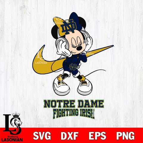 Notre Dame Fighting Irish Minnie Mouse Dancing NIKE, Svg Eps Dxf Png File, Digital Download