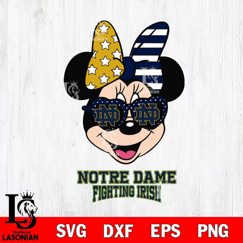 Notre Dame Fighting Irish Minnie Mouse Love 2, Svg Eps Dxf Png File, Digital Download