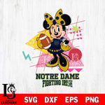 Notre Dame Fighting Irish Minnie Mouse Sport SVG DXF EPS PNG FILE, NCAA File Cut,Digital Download,Instant Download