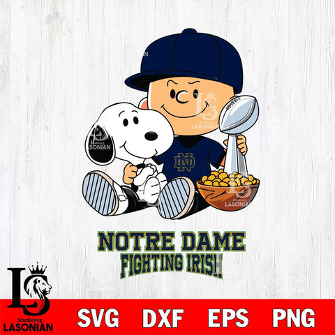 Notre Dame Fighting Irish Peanuts Snoopy Champion football SVG DXF EPS PNG FILE,Snoopy File Cut, NCAA Digital Download,Instant Download,Christmas Silhouette