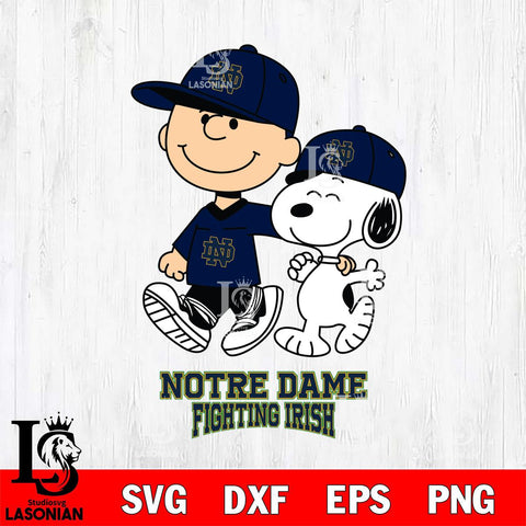 Notre Dame Fighting Irish Peanuts Snoopy Friends SVG DXF EPS PNG FILE,Snoopy File Cut, NCAA Digital Download,Instant Download,Christmas Silhouette