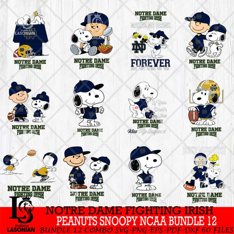 Notre Dame Fighting Irish Peanuts Snoopy Player NCAA Bundle 12 SVG DXF EPS PNG FILE,Snoopy File Cut, bundle NCAA Digital Download,Instant Download, Silhouette