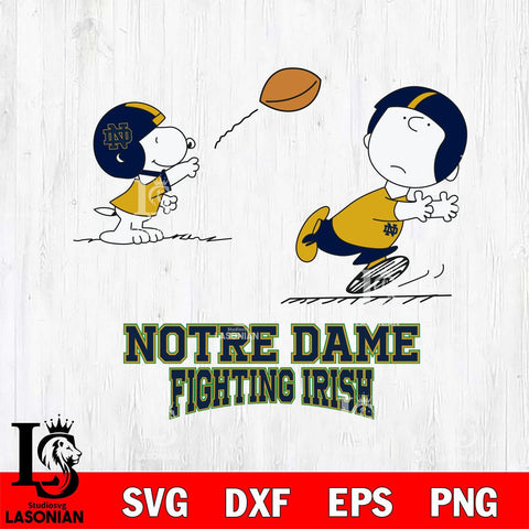 Notre Dame Fighting Irish Peanuts play football SVG DXF EPS PNG FILE,Snoopy File Cut, NCAA Digital Download,Instant Download,Christmas Silhouette