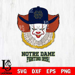 Notre Dame Fighting Irish Pennywise Horror Sport 12 Svg Eps Dxf Png File, Digital Download