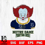 Notre Dame Fighting Irish Pennywise Horror Sport 5 Svg Eps Dxf Png File, Digital Download