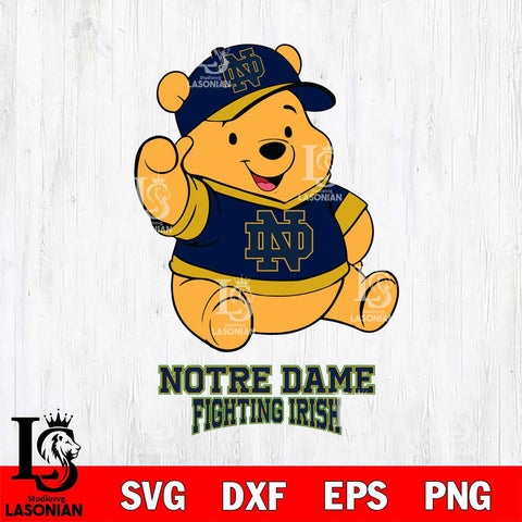 Notre Dame Fighting Irish Pooh Bear Disney, Svg Eps Dxf Png File, Digital Download