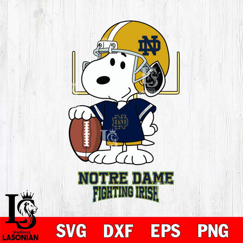 Notre Dame Fighting Irish Snoopy Player Football SVG DXF EPS PNG FILE,Snoopy File Cut, NCAA Digital Download,Instant Download,Christmas Silhouette