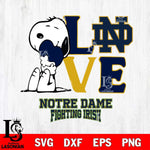 Notre Dame Fighting Irish Snoopy Sport 10 Svg Eps Dxf Png File, Digital Download