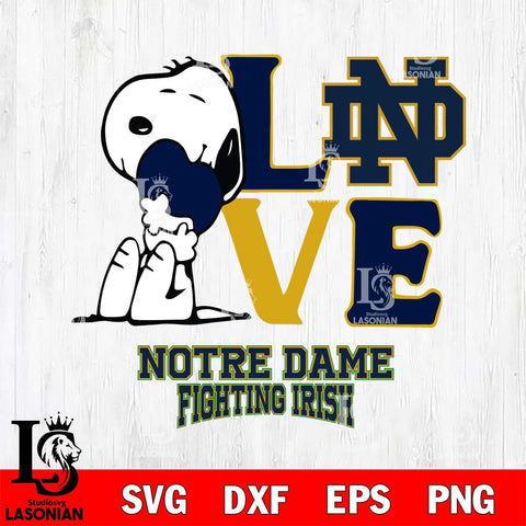 Notre Dame Fighting Irish Snoopy Sport 10 Svg Eps Dxf Png File, Digital Download