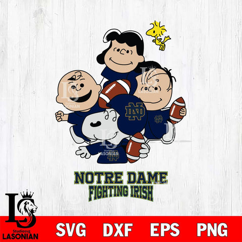 Notre Dame Fighting Irish Snoopy Sport 4 Svg Eps Dxf Png File, Digital Download