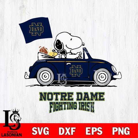Notre Dame Fighting Irish Snoopy Sport 5 Svg Eps Dxf Png File, Digital Download