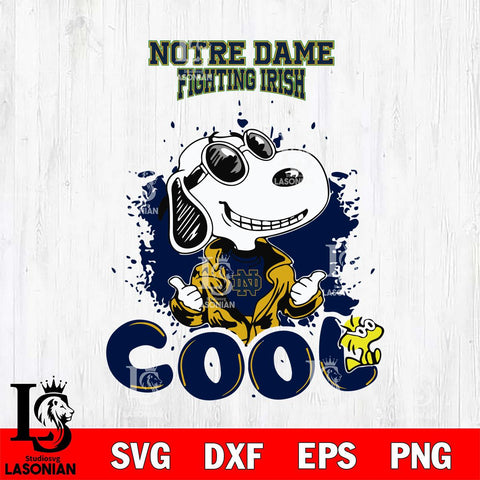 Notre Dame Fighting Irish Snoopy Sport 7 Svg Eps Dxf Png File, Digital Download