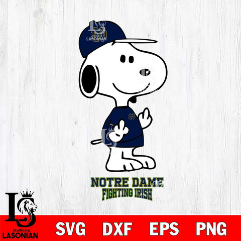 Notre Dame Fighting Irish Snoopy Sport 8 Svg Eps Dxf Png File, Digital Download