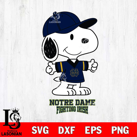 Notre Dame Fighting Irish Snoopy football SVG DXF EPS PNG FILE,Snoopy File Cut, NCAA Digital Download,Instant Download,Christmas Silhouette