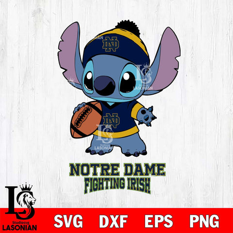 Notre Dame Fighting Irish Stitch Disney, Svg Eps Dxf Png File, Digital Download
