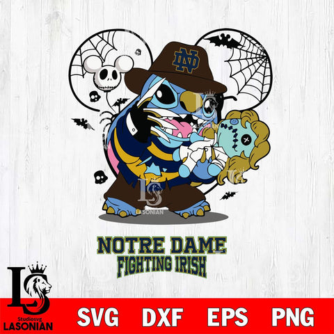 Notre Dame Fighting Irish Stitch Freddy Krueger Halloween Svg Eps Dxf Png File, Digital Download, Instant Download