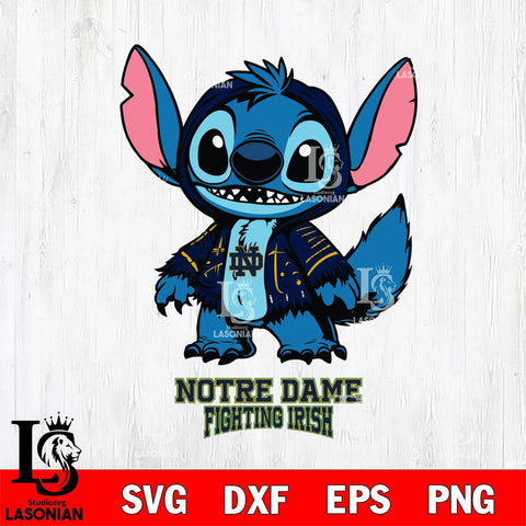 Notre Dame Fighting Irish Stitch Halloween Svg Eps Dxf Png File, NCAA svg, Digital Download, Instant Download