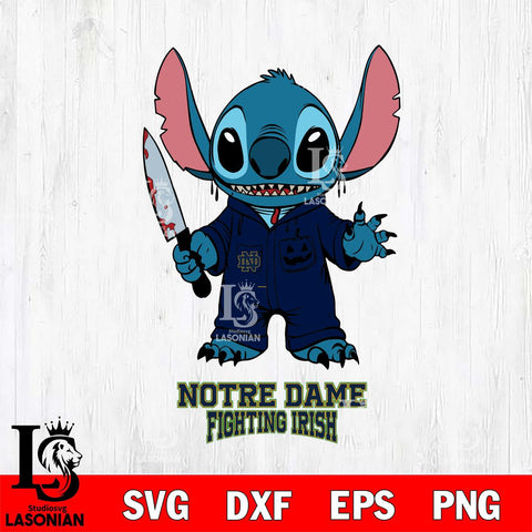 Notre Dame Fighting Irish Stitch Horror 2 Svg Eps Dxf Png File, NCAA svg, Digital Download, Instant Download