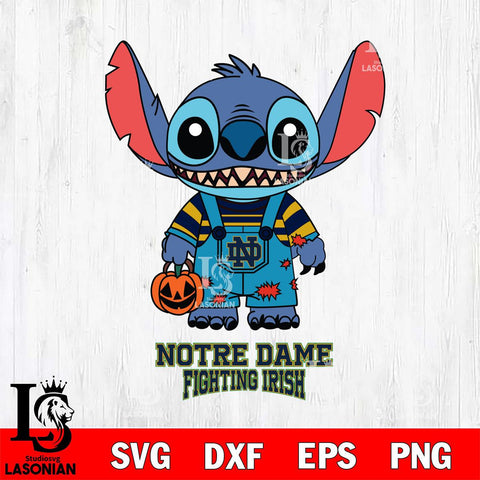 Notre Dame Fighting Irish Stitch Horror Halloween Svg Eps Dxf Png File, NCAA svg, Digital Download, Instant Download