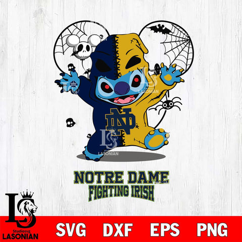 Notre Dame Fighting Irish Stitch Horror Halloween 2 Svg Eps Dxf Png File, Digital Download, Instant Download