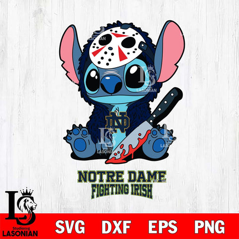 Notre Dame Fighting Irish Stitch Jason Voorhees Svg Eps Dxf Png File, NCAA svg, Digital Download, Instant Download