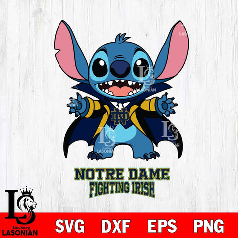 Notre Dame Fighting Irish Stitch Vampire halloween Svg Eps Dxf Png File, NCAA svg, Digital Download, Instant Download