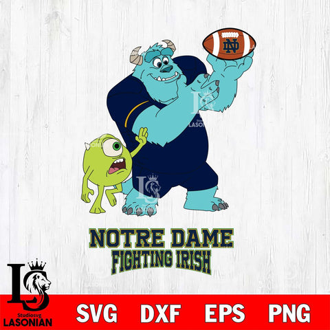 Notre Dame Fighting Irish Sully & Mike Football Cricut,Christmas SVG DXF EPS PNG FILE, NCAA Digital Download,Instant Download, Silhouette