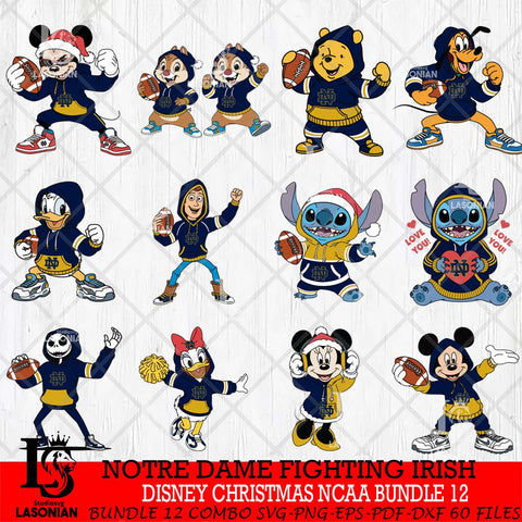 Notre Dame Fighting Irish  Disney christmas NCAA Bundle File Cut, Bundle NCAA SVG DXF EPS PNG FILE, Digital Download , Criucut , Silhouette