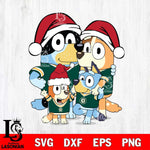 Oakland Athletics Bluey Family Christmas Svg Eps Dxf Png File, Digital Download, Instant Download