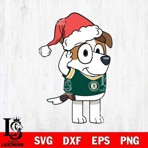 Oakland Athletics Bluey Jack Christmas Svg Eps Dxf Png File, Digital Download, Instant Download