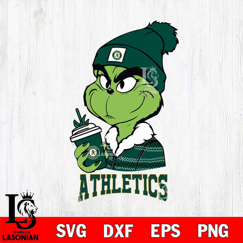Oakland Athletics Boujee Grinch Christmas Cut Files Cricut, Svg Dxf Eps Png file , Silhouette