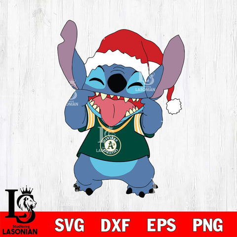 Oakland Athletics Christmas Stitch Disney SVG DXF EPS PNG file, Cut file cricut, Instant Download
