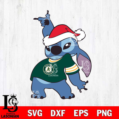 Oakland Athletics Disney Lilo & Stitch Christmas SVG DXF EPS PNG file, Cut file cricut, Instant Download