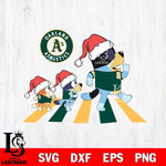 Oakland Athletics Family Bluey Walking Christmas Svg Eps Dxf Png File, Digital Download, Instant Download