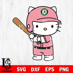 Oakland Athletics Hello Kitty Player SVG DXF EPS PNG FILE, MLB File Cut,Hello Kitty Digital Download,Instant Download, Silhouette