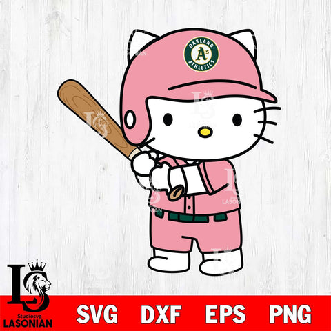 Oakland Athletics Hello Kitty Player SVG DXF EPS PNG FILE, MLB File Cut,Hello Kitty Digital Download,Instant Download, Silhouette