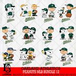 Oakland Athletics Peanuts MLB Bundle 12 Svg Eps Dxf Png File,Bundle MLB File Cut,Digital Download,Instant Download,MLB Svg Files