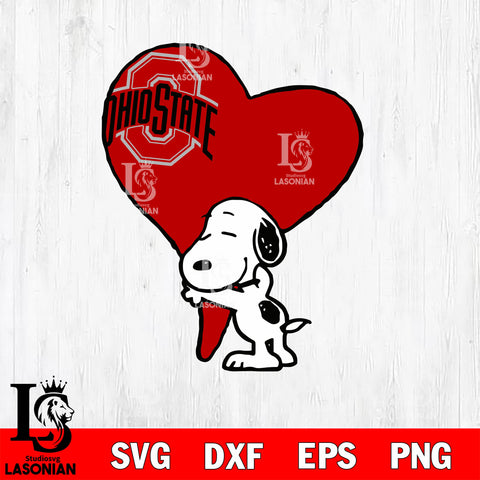 Ohio State Snoopy heart svg eps dxf png file, digital download