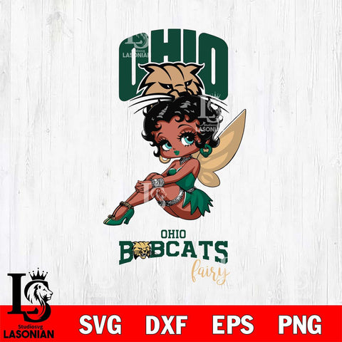 Ohio Bobcats Beauty Black Fairy Betty Boop, Svg Eps Dxf Png File, Digital Download