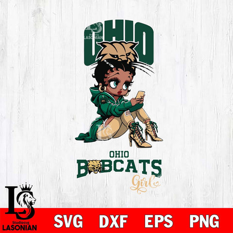 Ohio Bobcats Beauty Black Fan Girl Football, Svg Eps Dxf Png File, Digital Download