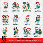 Ohio Bobcats Bluey Christmas NCAA Bundle 12 Cricut File Cut Files , Bluey Cricut , Christmas Svg , Bluey svg , Digital Download, dxf eps png pdf file