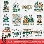 Ohio Bobcats Bluey Halloween NCAA 12 SVG Eps Dxf Png File, Bundle NCAA svg, Digital Download, Instant Download